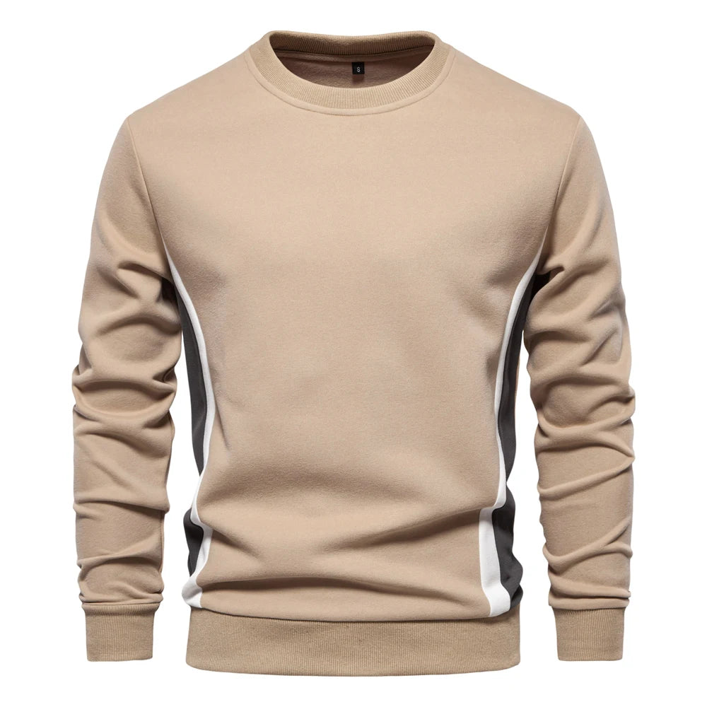 Beige cotton blend crew neck sweatshirt men – The Crew