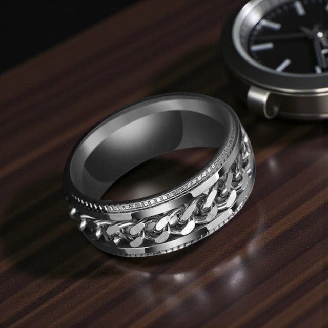 Rotatable Chain Ring for Men – Titanium Steel Spinner | The Crew - The Crew