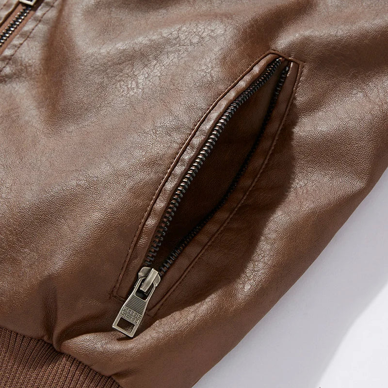 Side zipper pocket detail biker jacket – The Crew