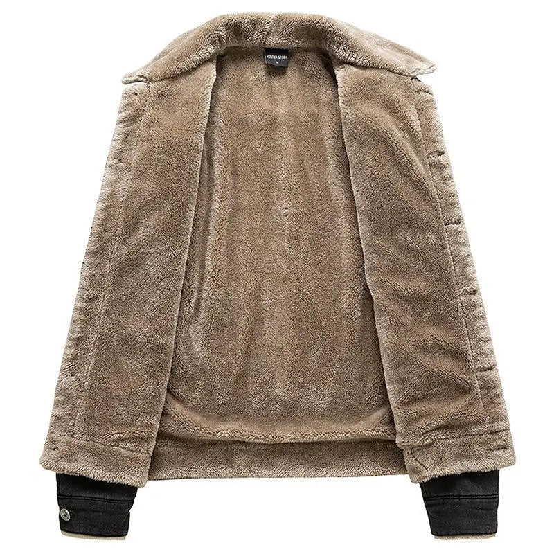 Fleece - Lined Denim Jacket for Men Warm Winter Outerwear - The Crew