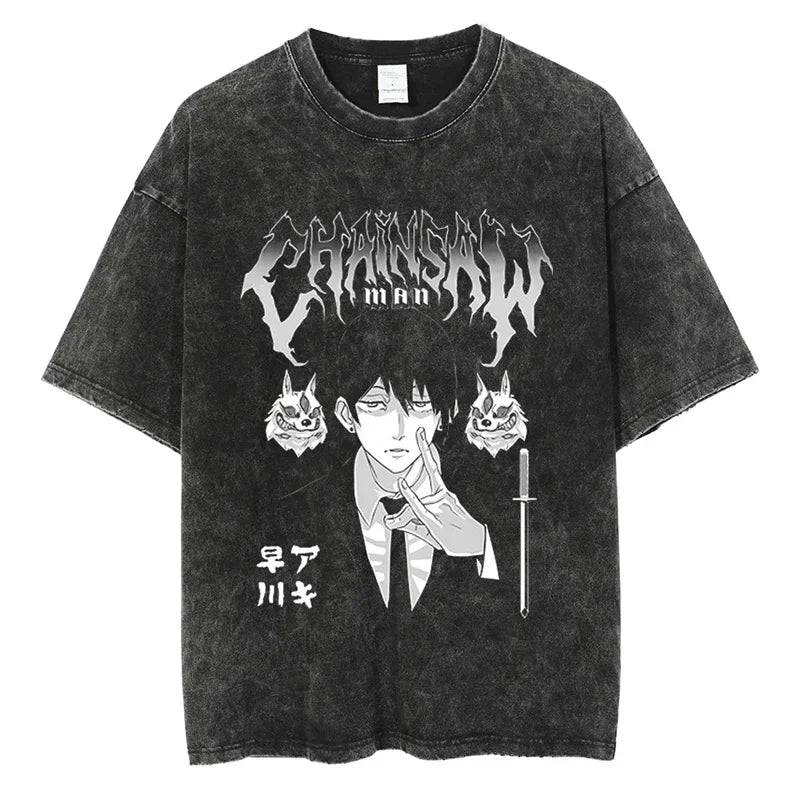 Men’s Makima Chainsaw Man Vintage Tee Graphic Design 15 – The Crew