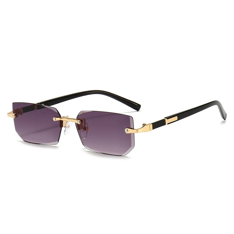 Men’s Rimless Square Sunglasses Champagne Lens – The Crew