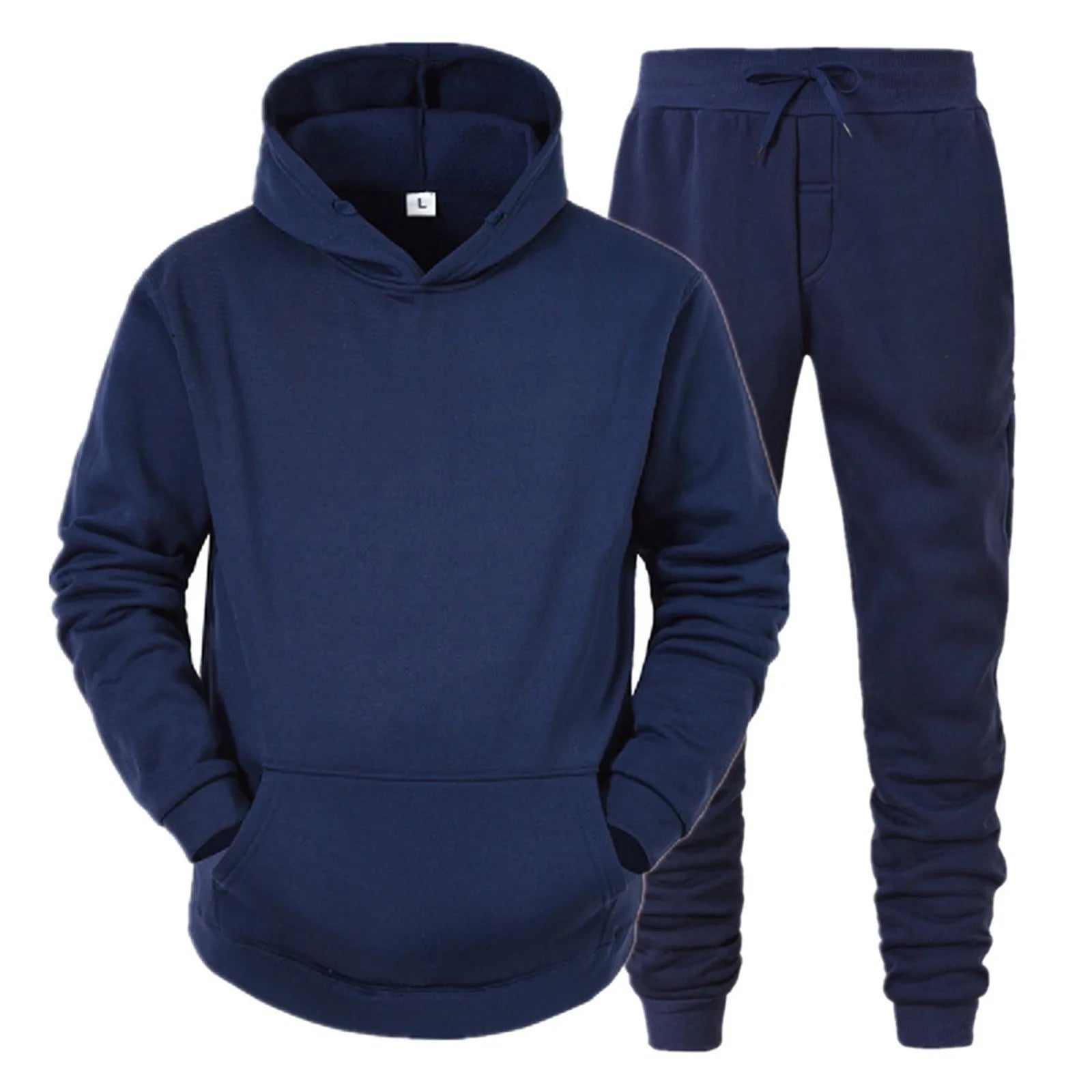 Navy Blue Men’s Hoodie and Pants Tracksuit Set – The Crew