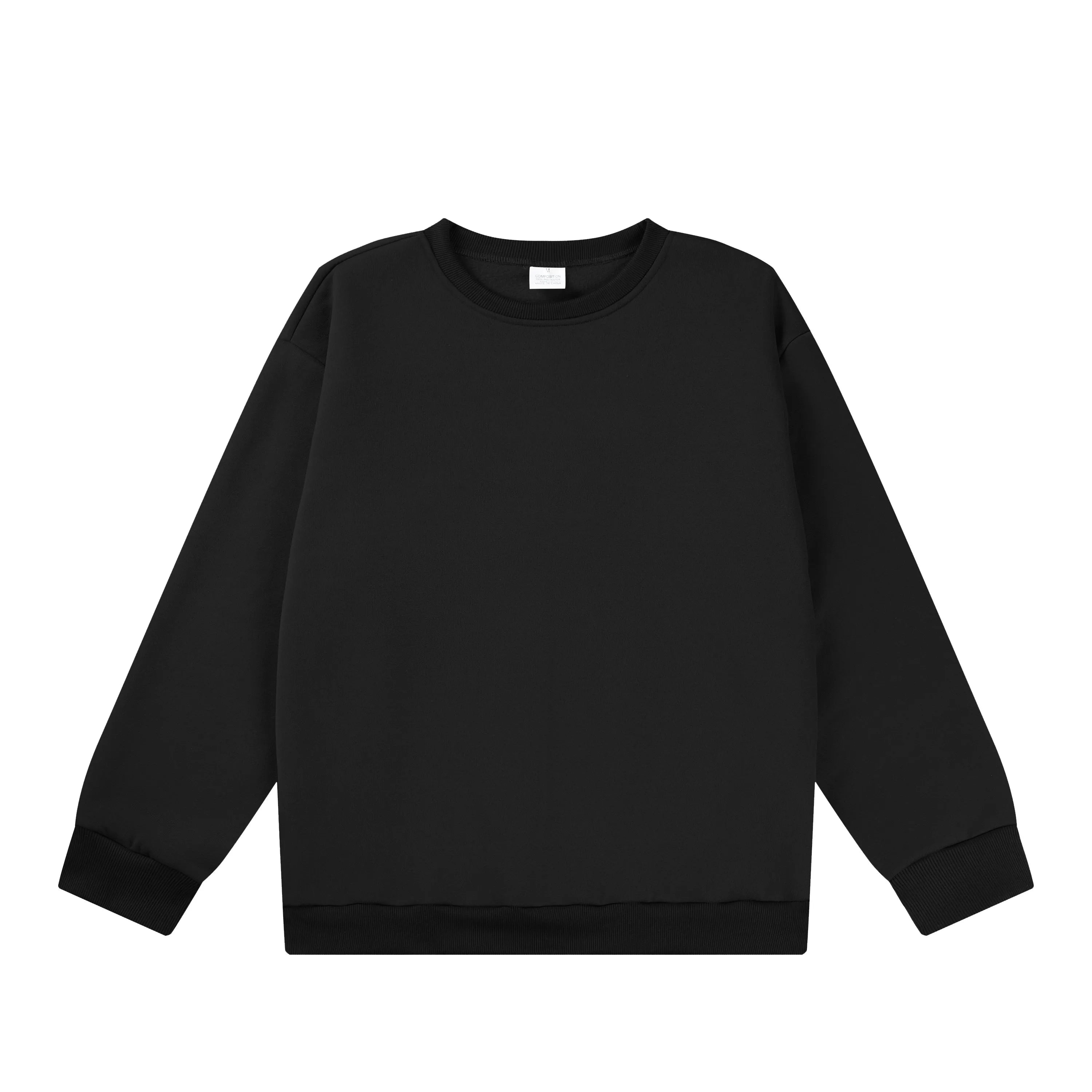 Men’s Black Cotton Sweatshirt Studio Shot – The Crew