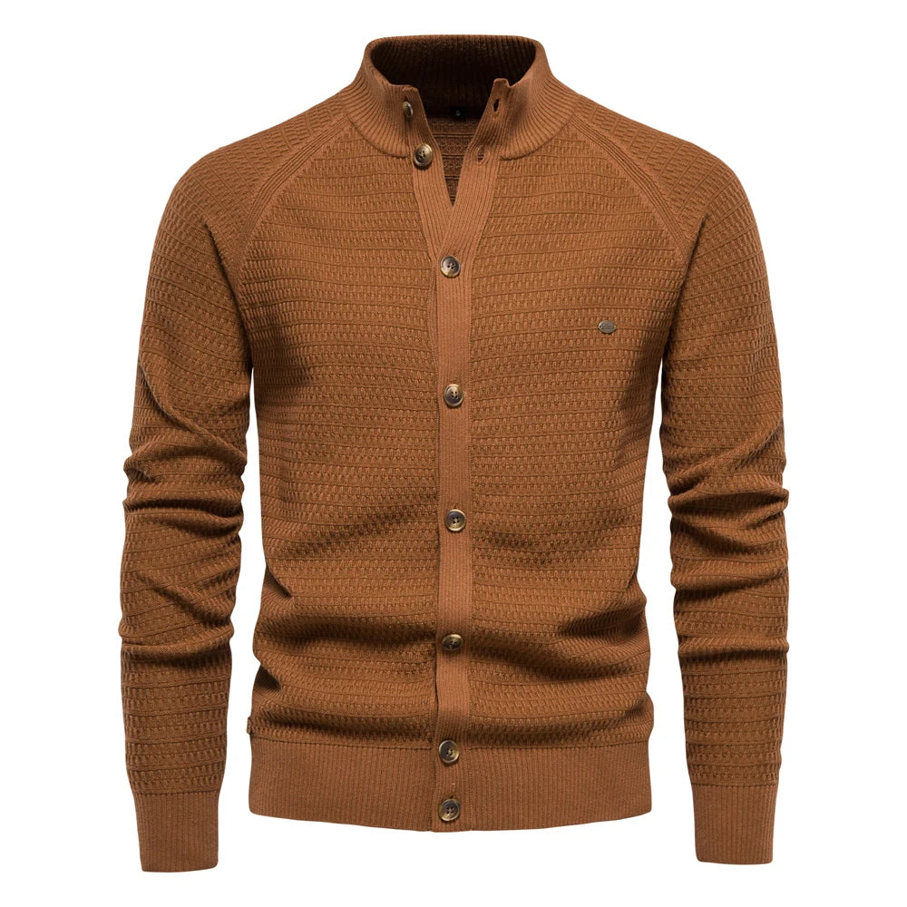 Men’s Camel Brown Knit Cardigan – The Crew