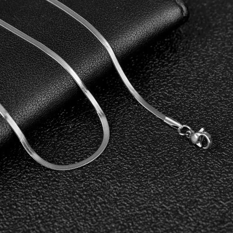 Stainless Steel Herringbone Necklace – Durable & Stylish – The Crew