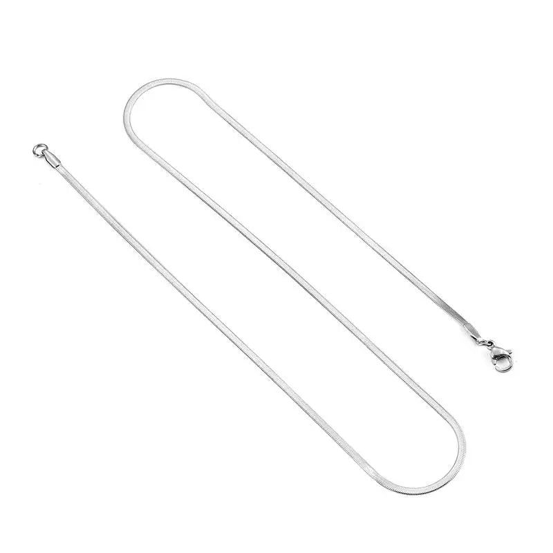 Silver snake chain necklace minimalist style – The Crew