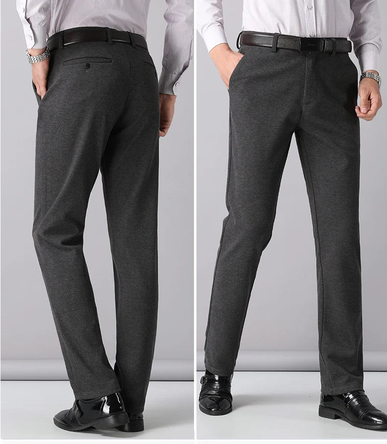 Men wearing gray wool pants back & Front view – The Crew