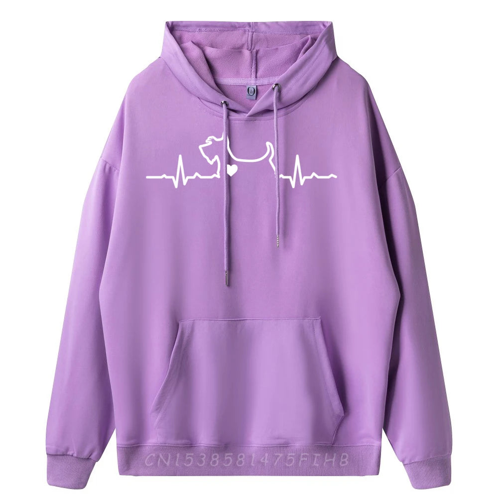 Purple Scottie Dog Heartbeat Hoodie Men – The Crew