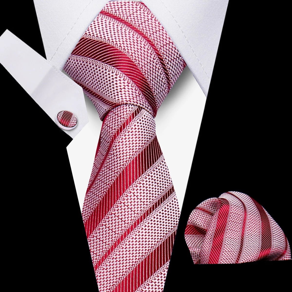Men’s 3 - Piece Plaid Tie Set with Cufflinks & Hanky - The Crew