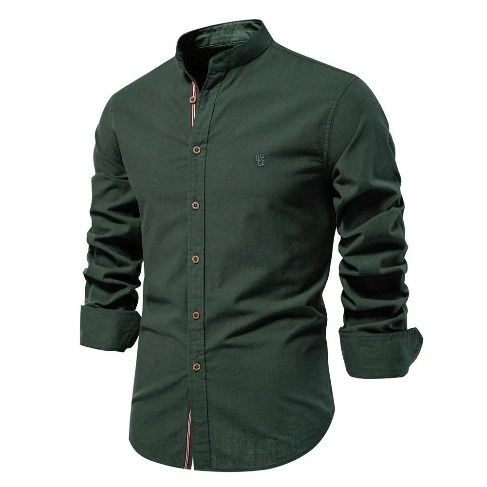 Men’s Premium Cotton Linen Shirt – Breathable Casual Style - The Crew