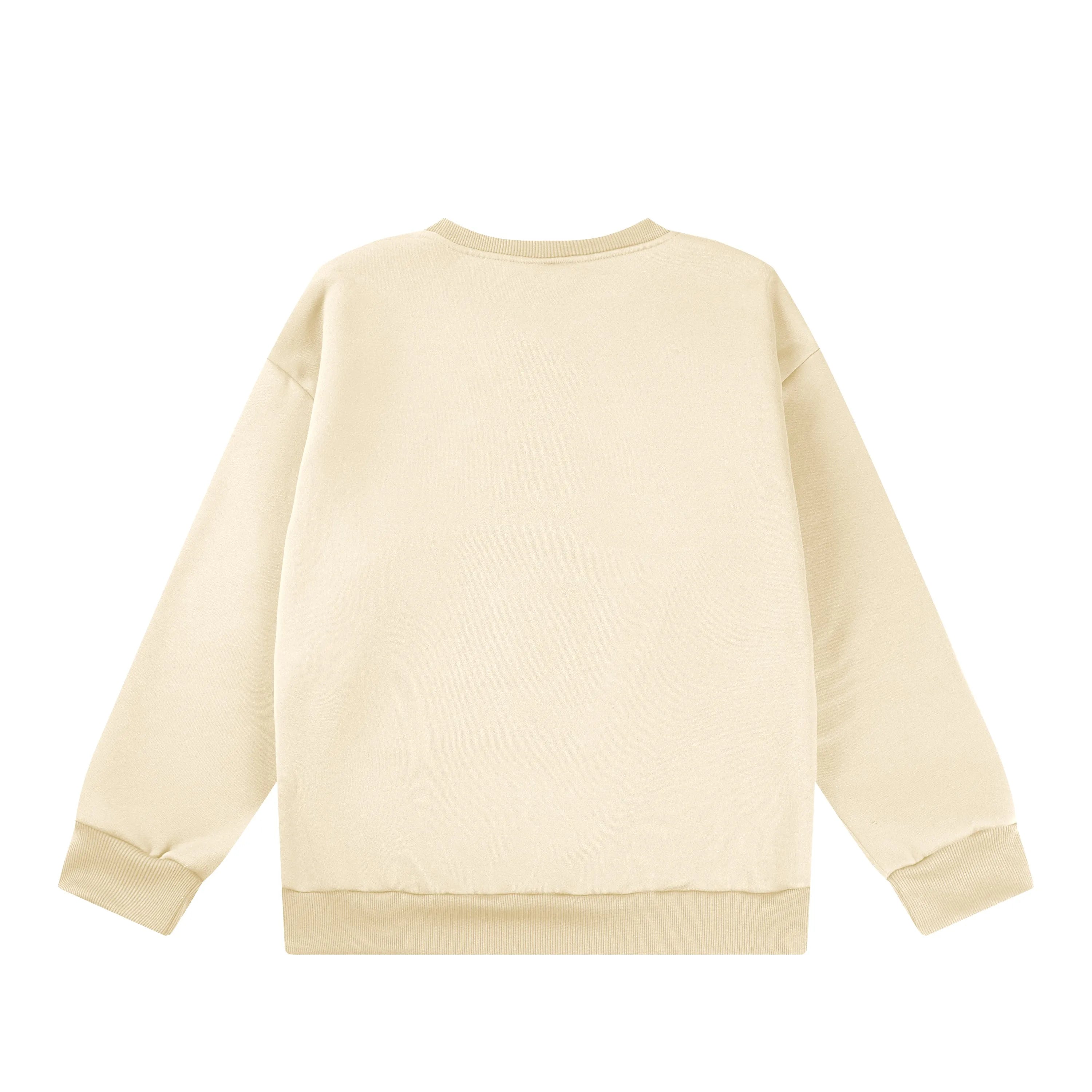 Beige Men’s Oversized Cotton Sweatshirt Back View – The Crew