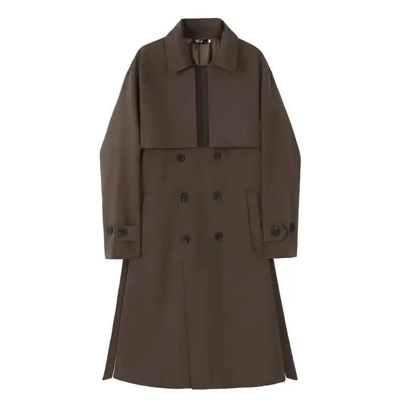 Brown long trench coat men knee length design – The Crew