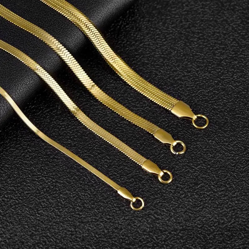 Stainless Steel Herringbone Necklace – Durable & Stylish – The Crew