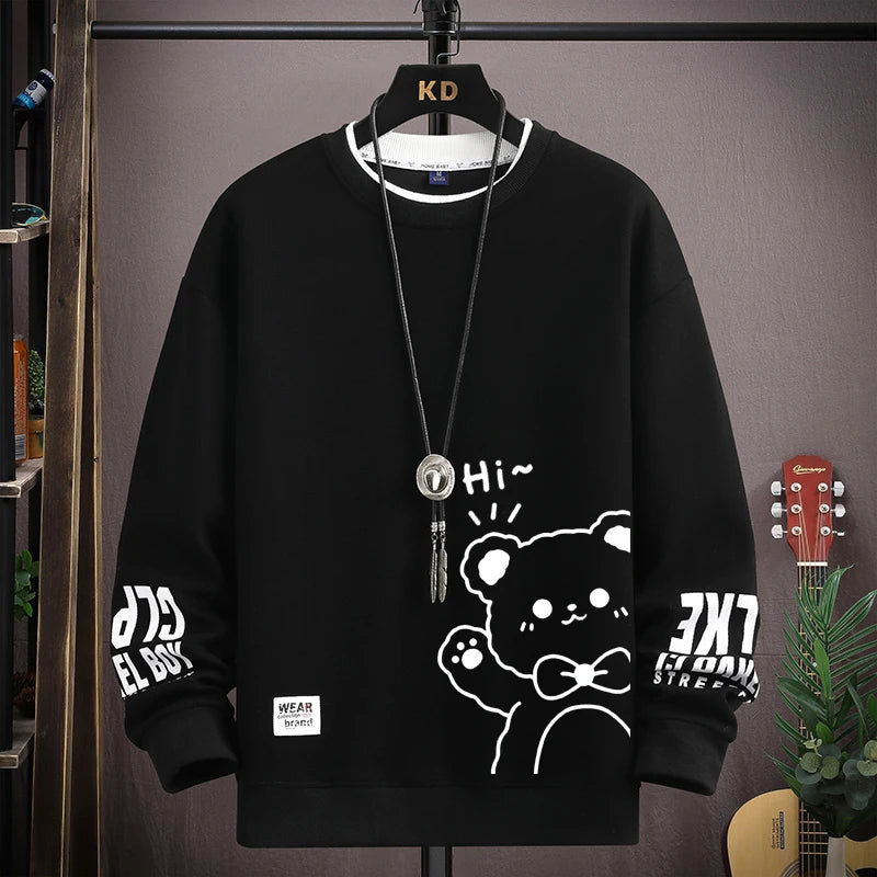 Men’s Japanese Tiger Sweatshirt Black Color – The Crew