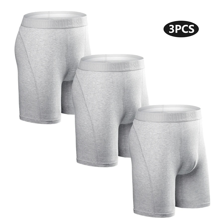 Men’s Premium Long Boxers 3 - Pack – Comfortable Fit - The Crew
