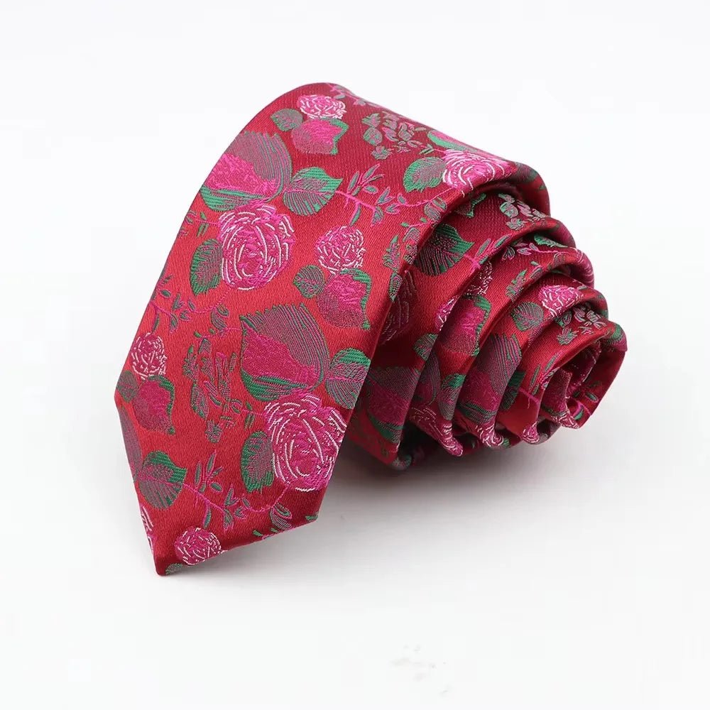Men’s 6cm Floral Slim Tie - The Crew