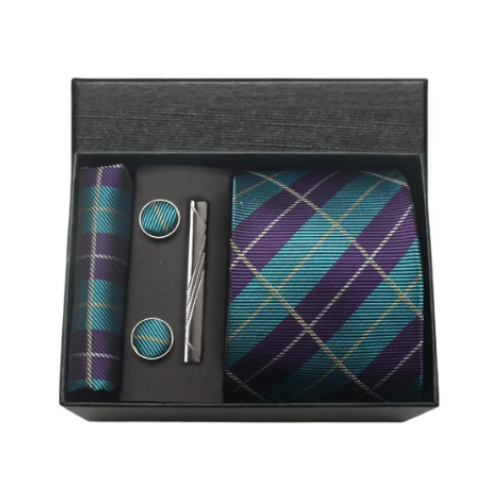 Green plaid silk tie handkerchief set – The Crew