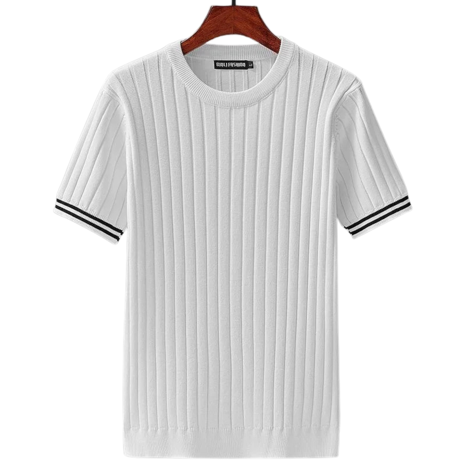 White Ribbed Cotton T-Shirt Sweater Men – The Crew