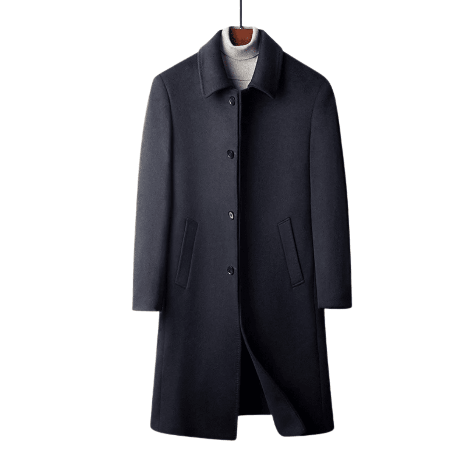 Men’s Long Wool Overcoat Slim Fit – Luxury Business Coat - The Crew