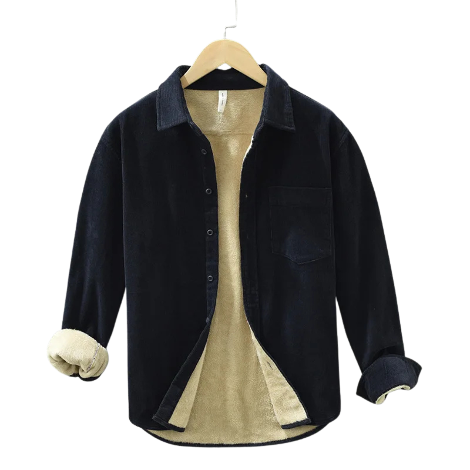 Men’s Black Vintage Fleece Cargo Overshirt – The Crew