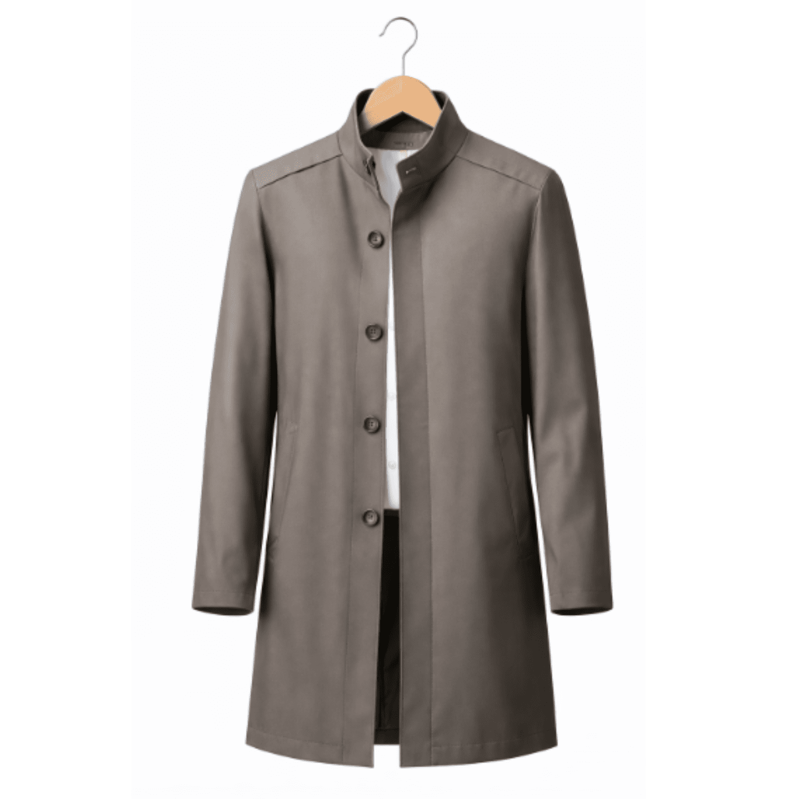 Men’s Stand Collar Trench Coat – Premium Autumn - The Crew