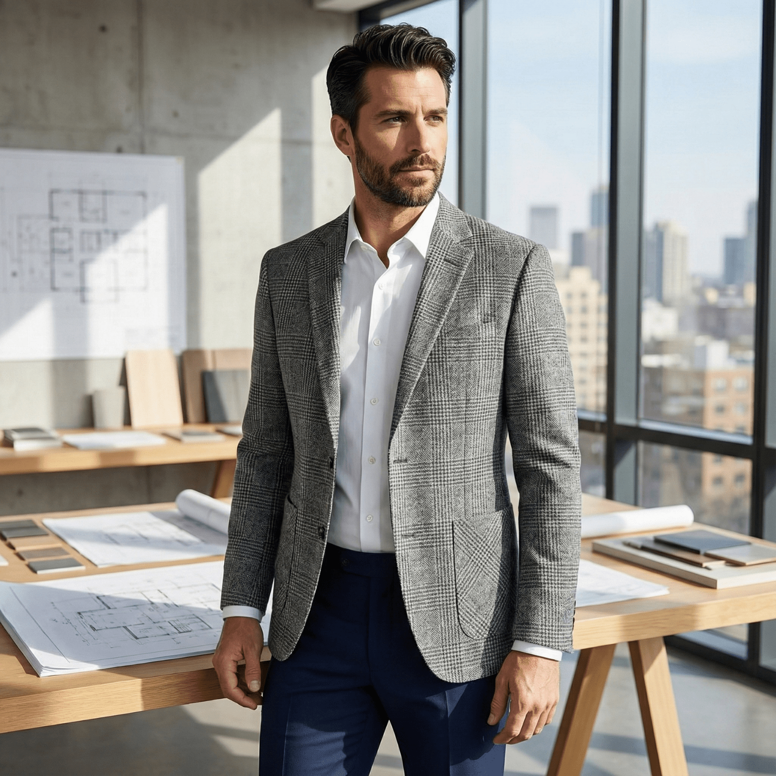 Men’s Slim Fit V - Neck Casual Blazer – The Crew - The Crew