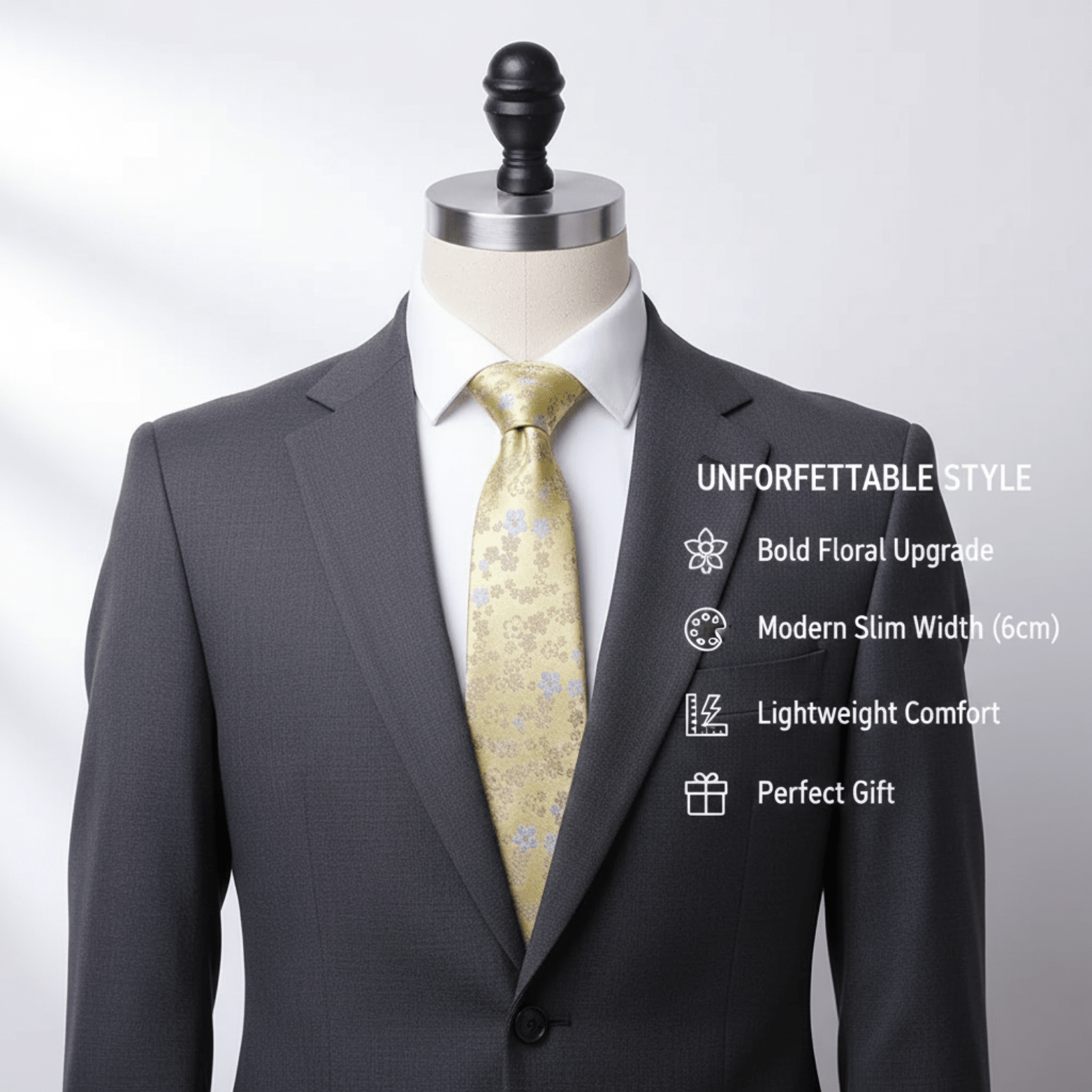 Men’s 6cm Floral Slim Tie - The Crew