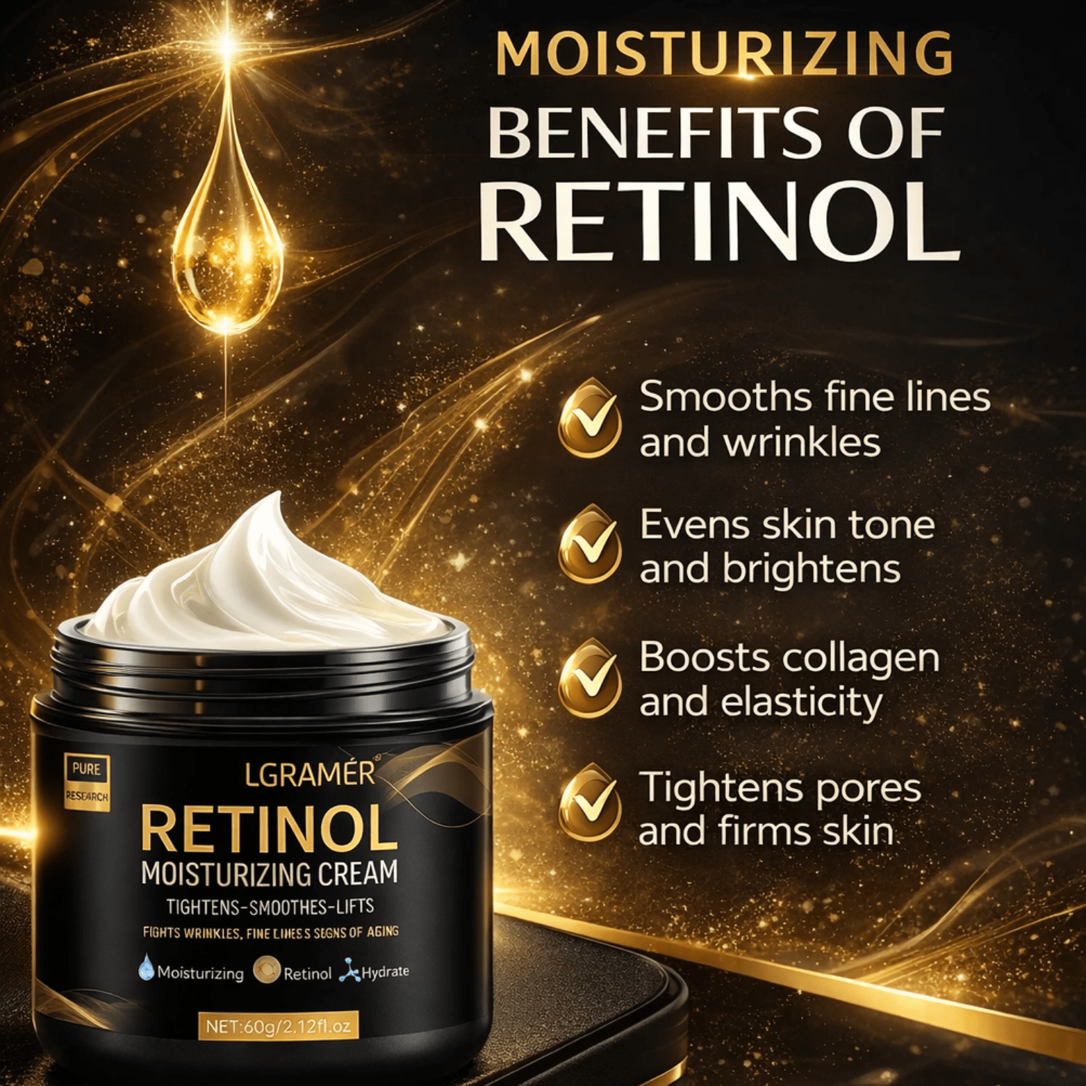 Men’s Retinol Face Cream – Anti - Aging Moisturizer - The Crew