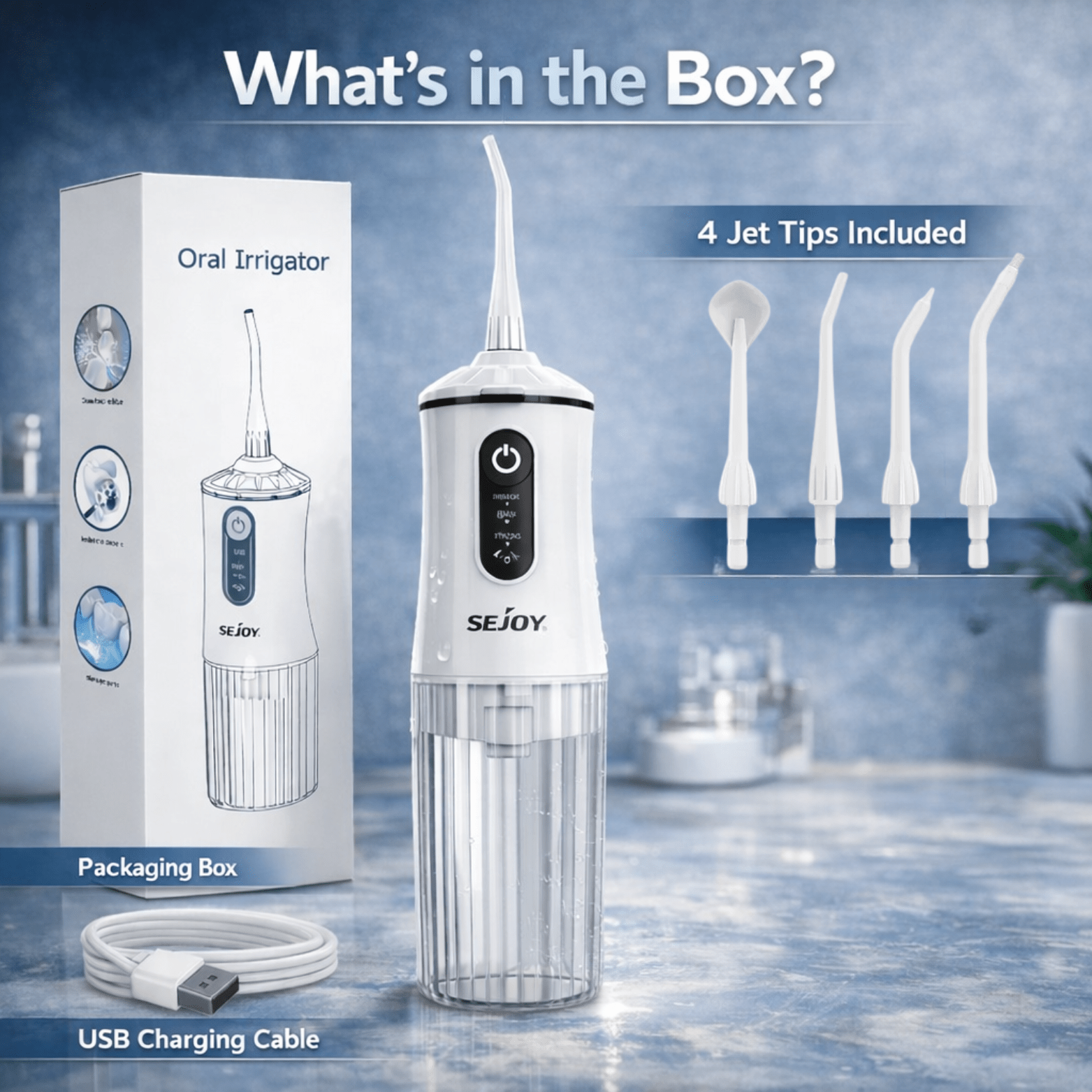 Portable Water Flosser 200ML Cordless Oral Irrigator IPX7 - The Crew