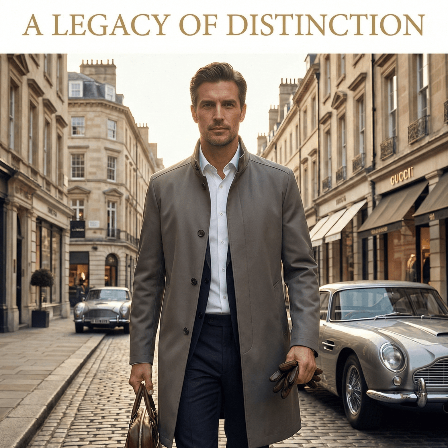 Men’s Stand Collar Trench Coat – Premium Autumn - The Crew