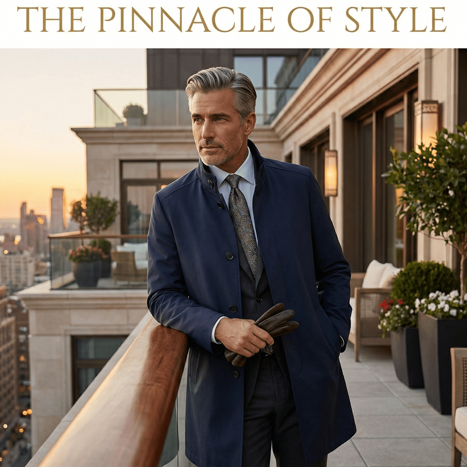 Men’s Stand Collar Trench Coat – Premium Autumn - The Crew