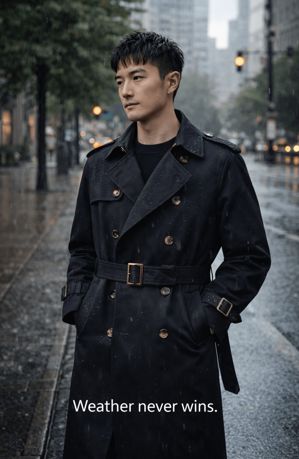 British Style Belted Trench Coat for Men – Waterproof - The Crew