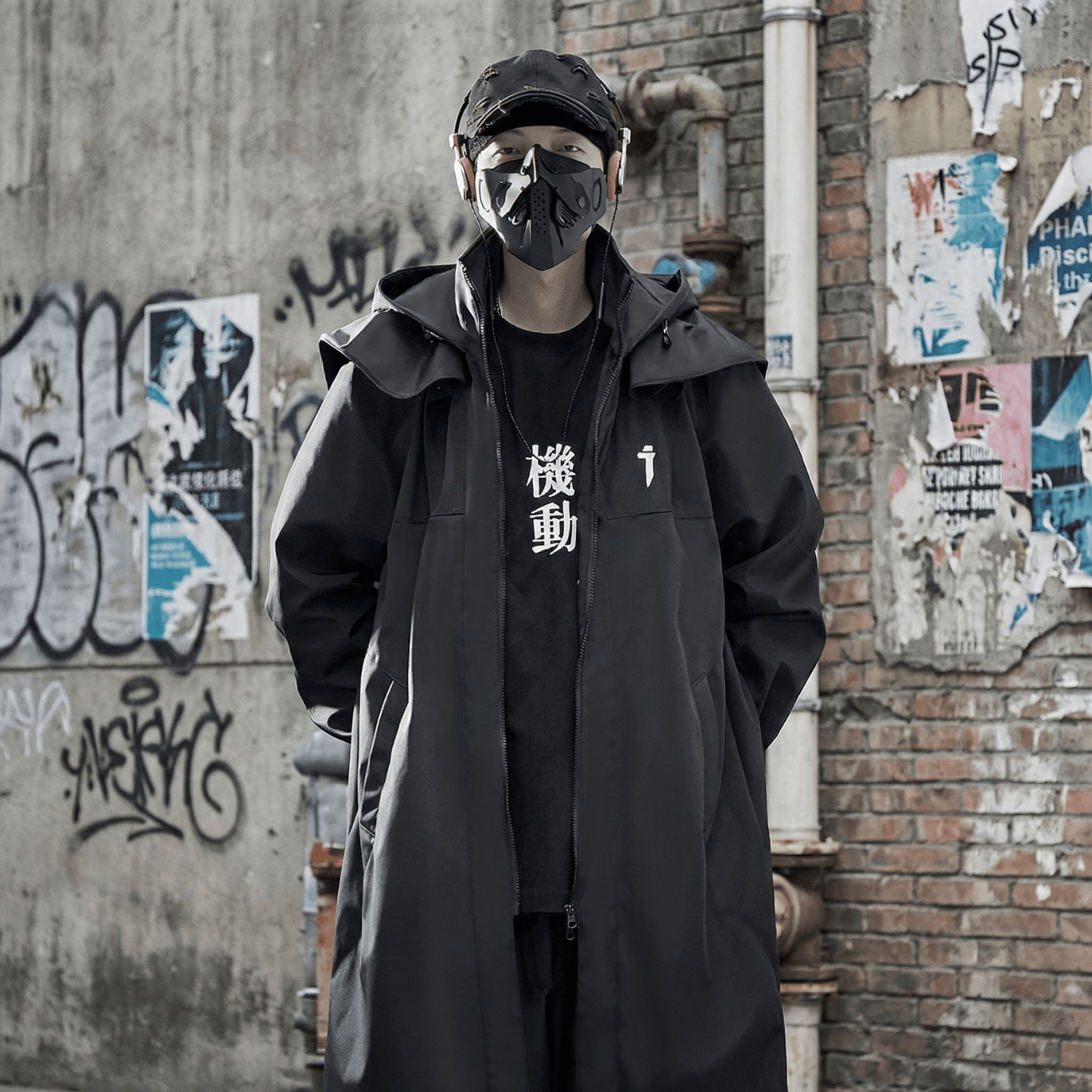 Men’s Tactical Techwear Trench Jacket – Punk Winter Coat - The Crew