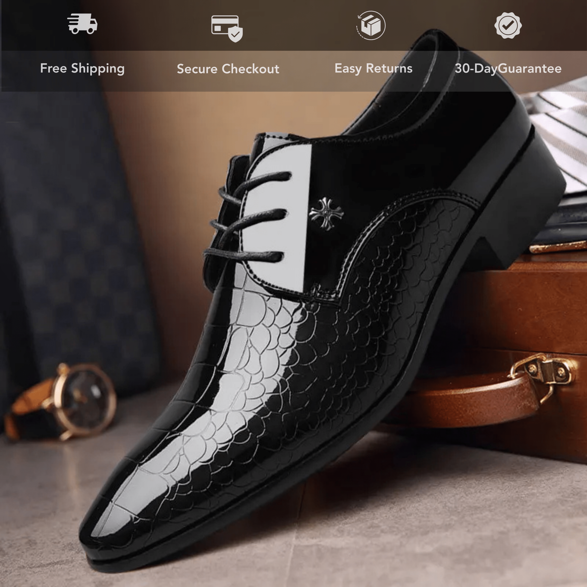 Men’s Luxury Leather Oxford Shoes – Premium Dress - The Crew