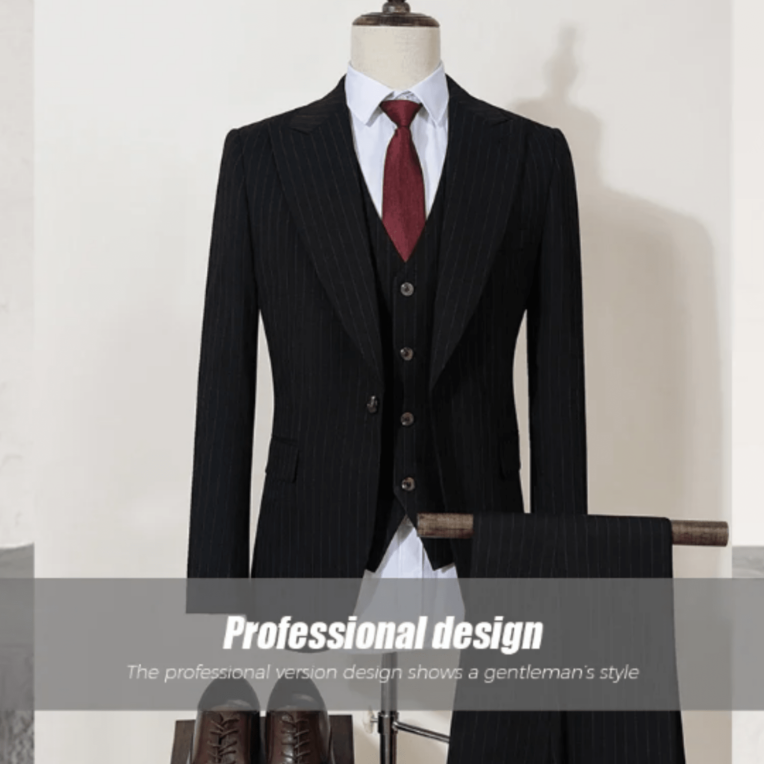 Men’s Classic Striped Suit – Elegant Business Style - The Crew