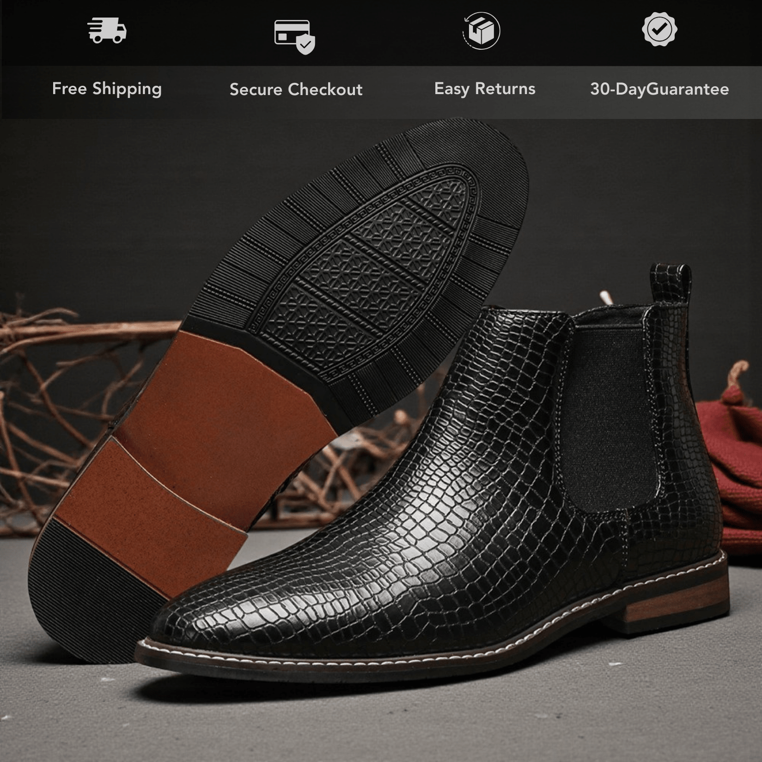 Men’s 2025 Leather Chelsea Boots – Modern Ankle Style - The Crew