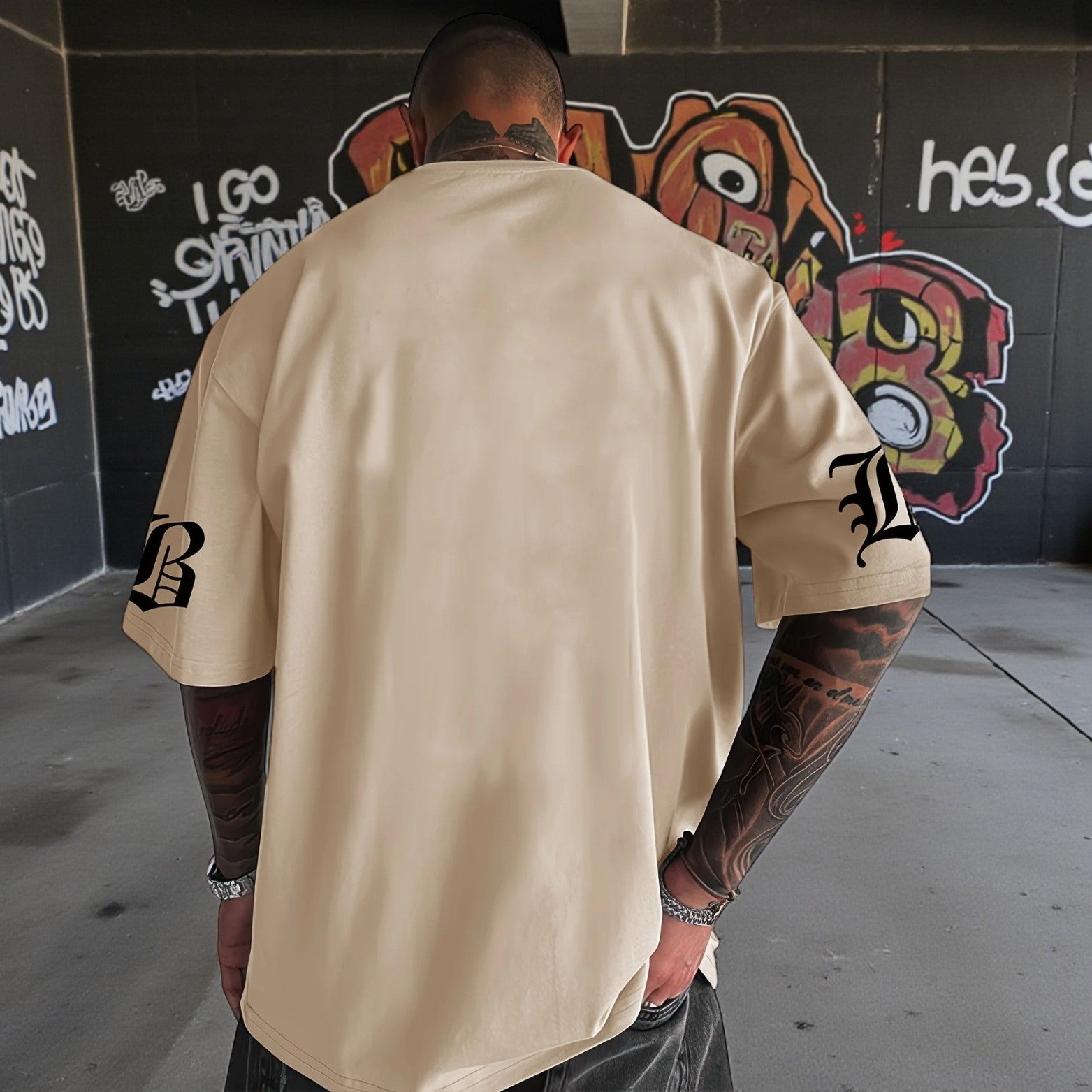 Men’s 3D Letter Graphic Tee – Bold Streetwear Style - The Crew