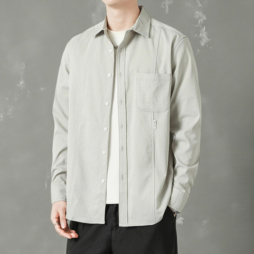 Men’s Urban Korean Casual Shirt – Modern Street Style - The Crew