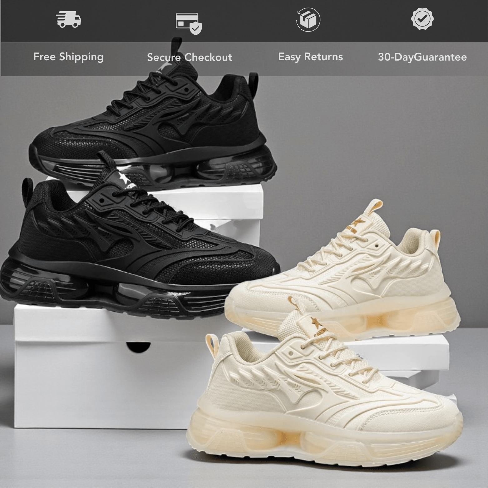 Men’s Air Cushion Running Sneakers – Lightweight Shoes - The Crew