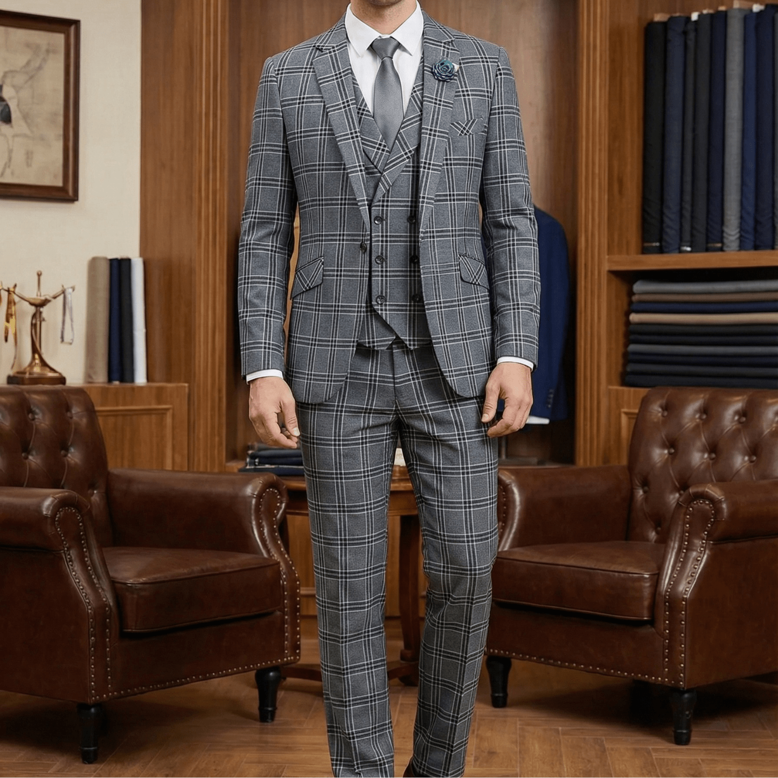 Men’s Gray Slim Fit Suit – Modern Business Style - The Crew