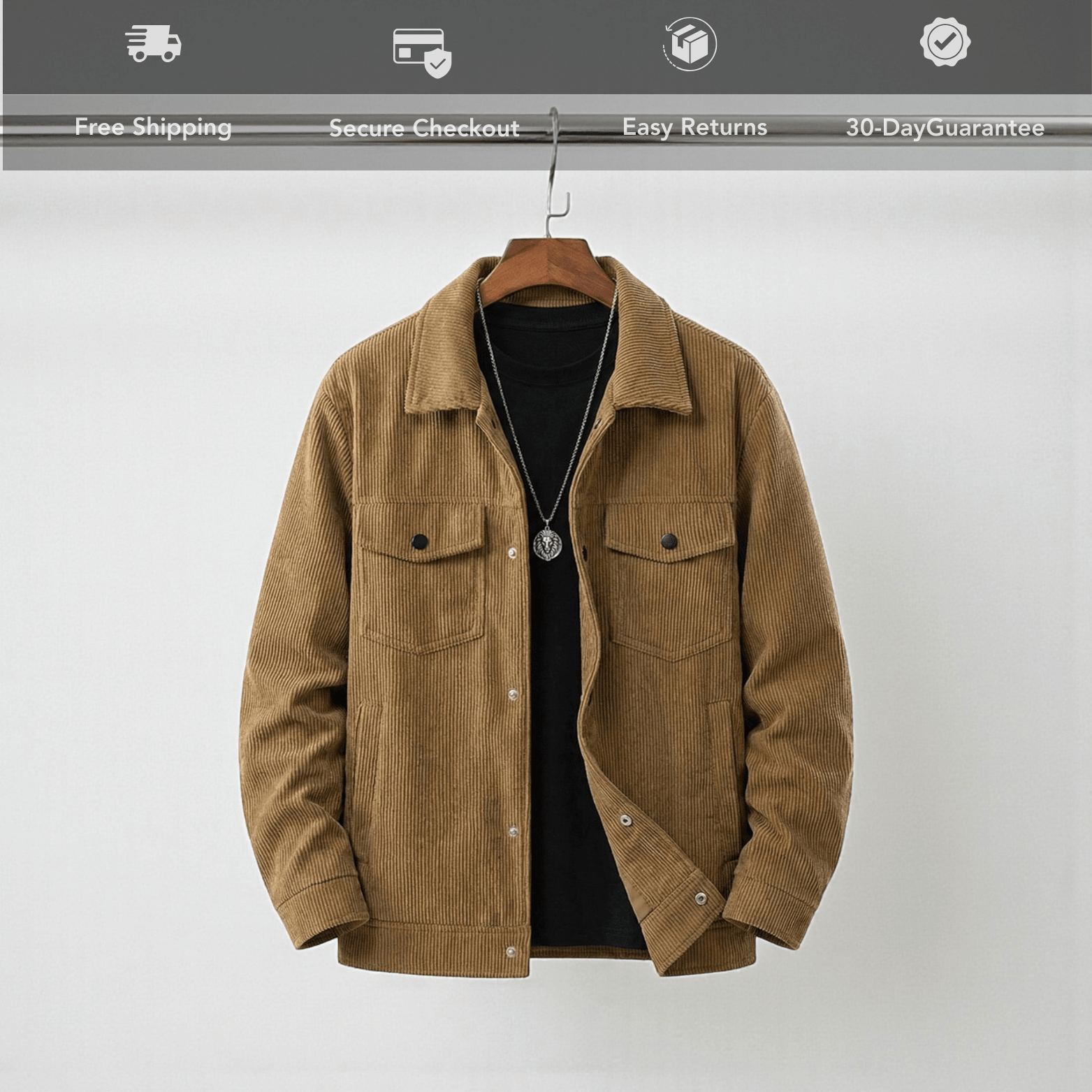 Men’s Vintage Corduroy Work Jacket – Retro Casual Style - The Crew