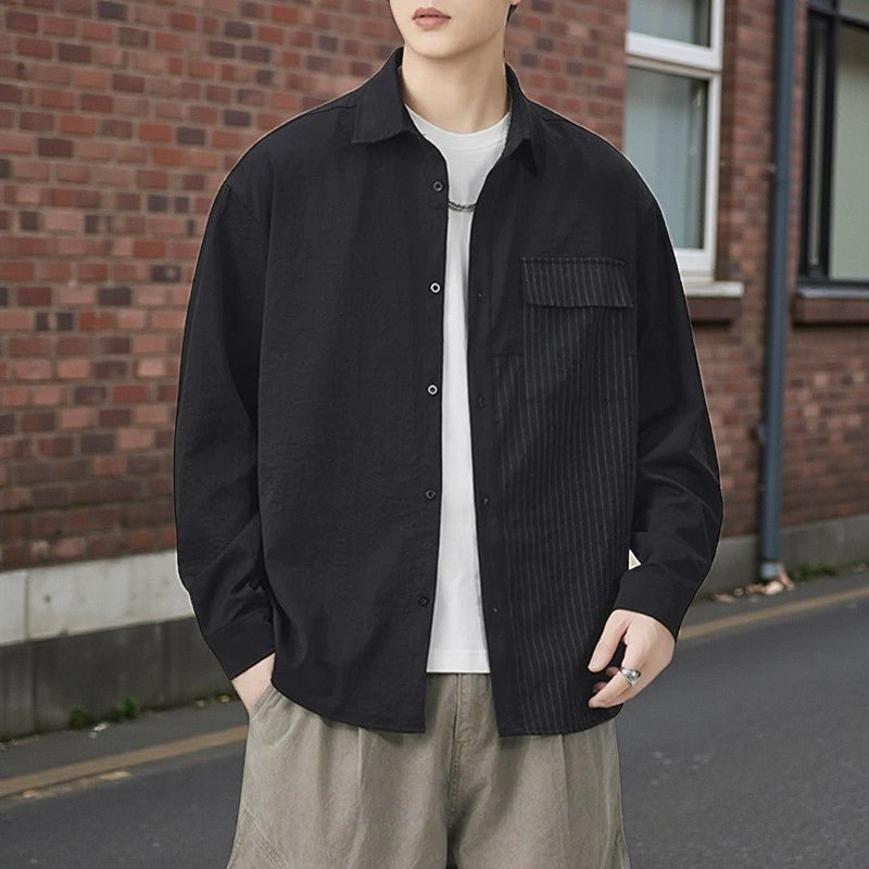 Men’s Color - Block Streetwear Shirt – Bold Urban Style - The Crew