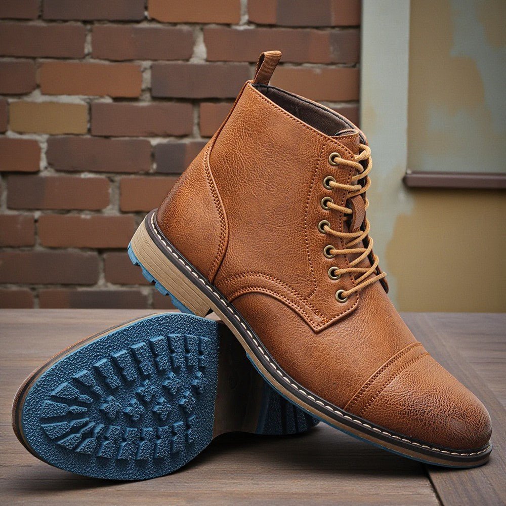 Men’s Stylish Leather Ankle Boots – Modern Casual Wear - The Crew