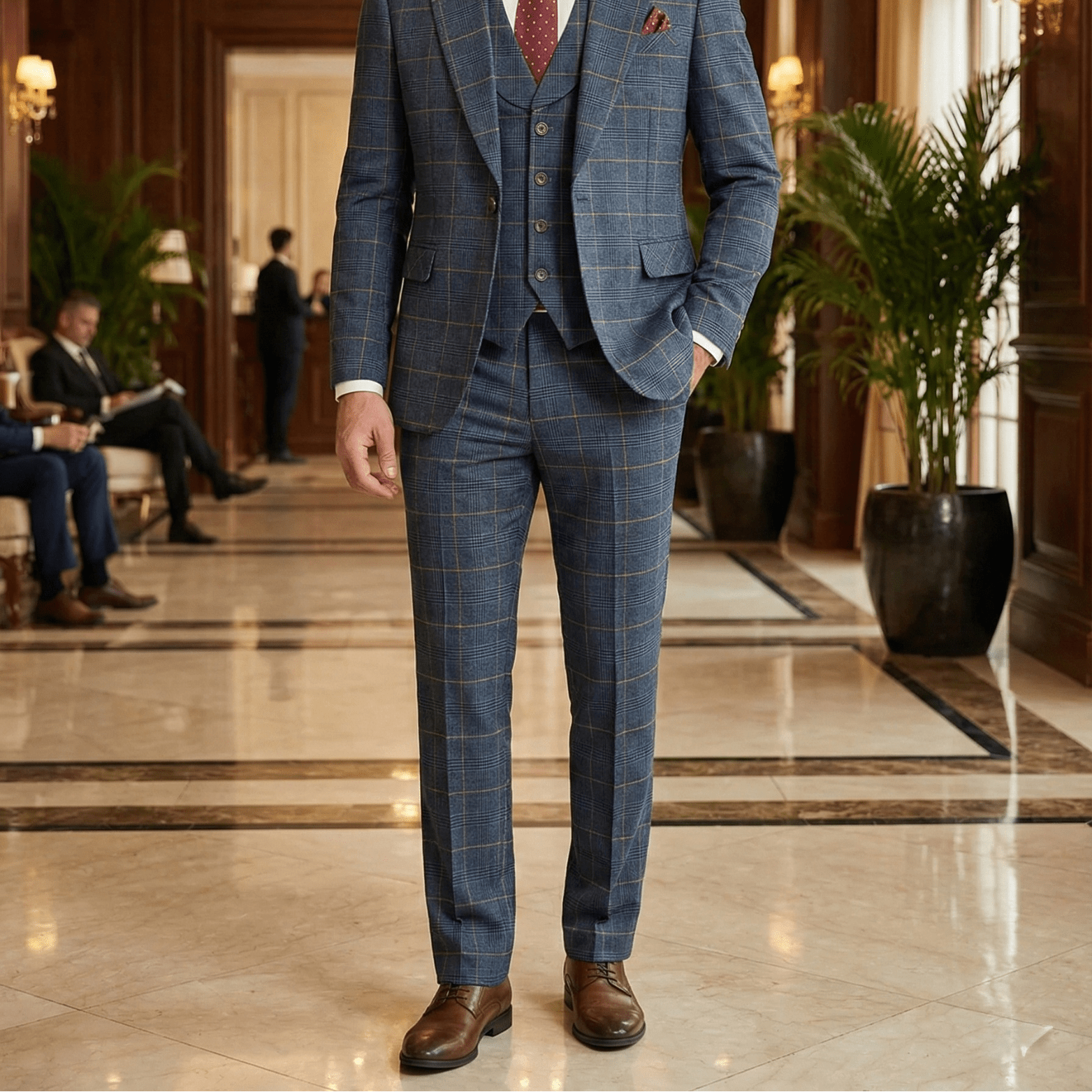 Men’s 3 - Piece Suit – Slim Fit Business Style - The Crew