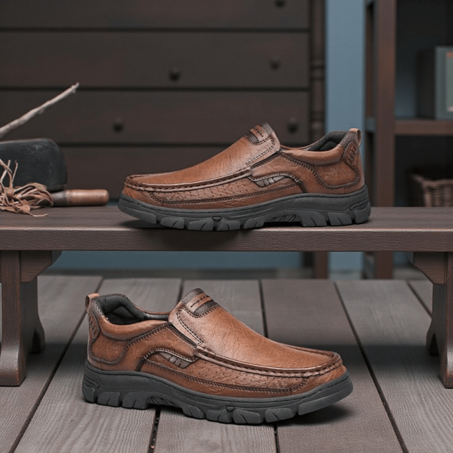 Men’s Slip - On Leather Loafers – Classic Casual Shoes - The Crew