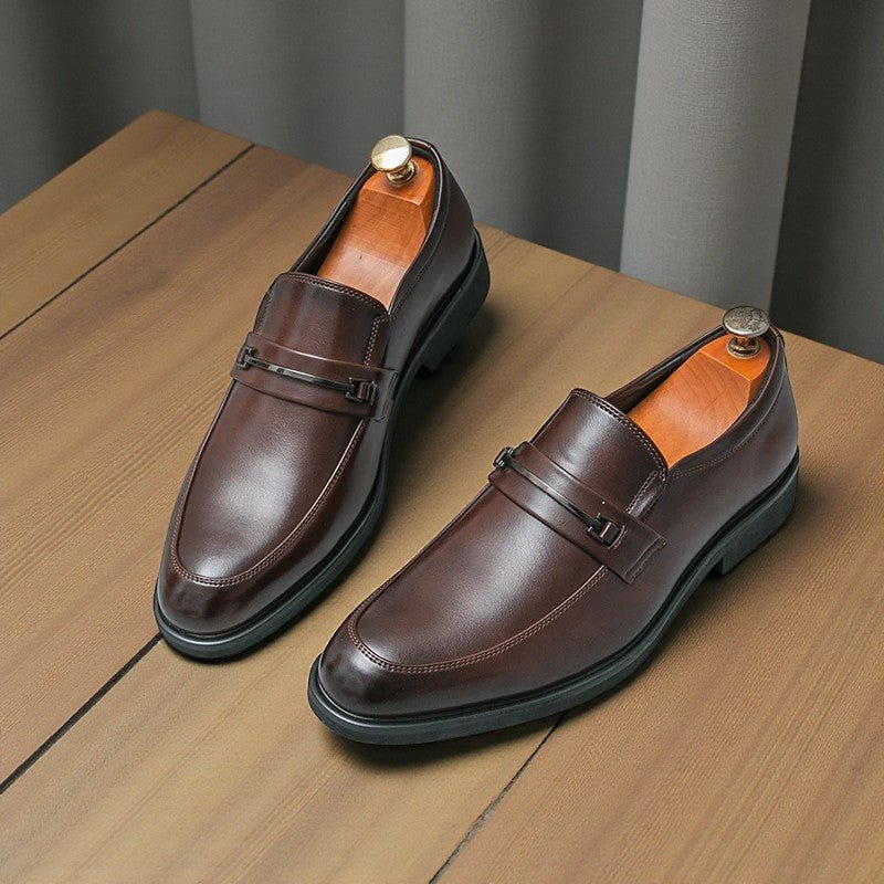 Men’s Classic Leather Slip - On Loafers – Timeless Dress - The Crew