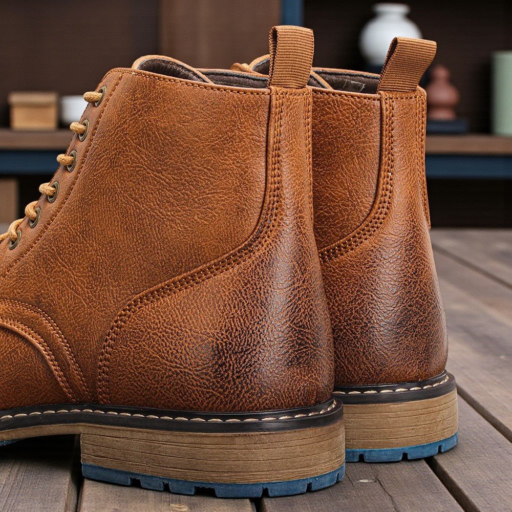 Men’s Stylish Leather Ankle Boots – Modern Casual Wear - The Crew