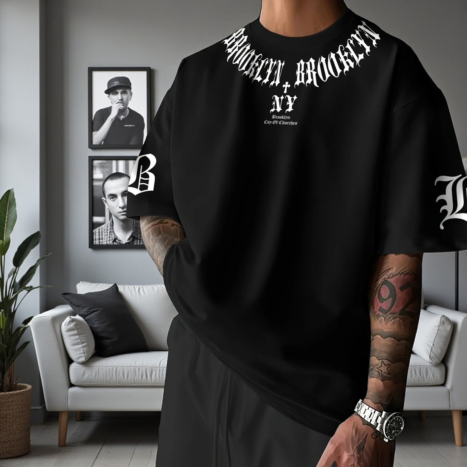 Men’s 3D Letter Graphic Tee – Bold Streetwear Style - The Crew