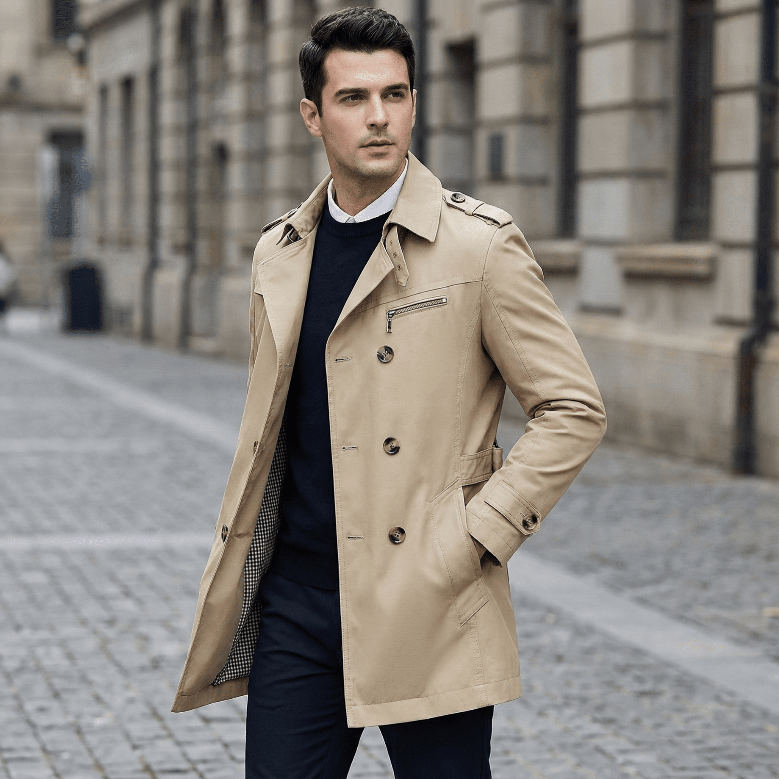 Men’s Classic Trench Coat – Timeless Business Outerwear - The Crew